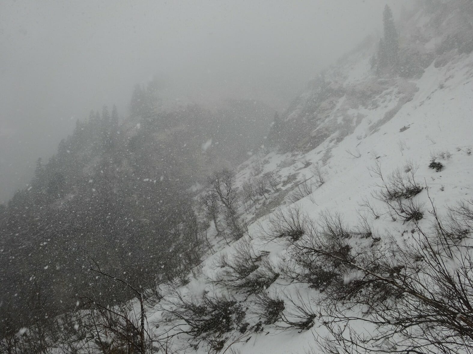 Blick zurück Richtung Himmelhorn - es ist an der Zeit abzuhauen.
