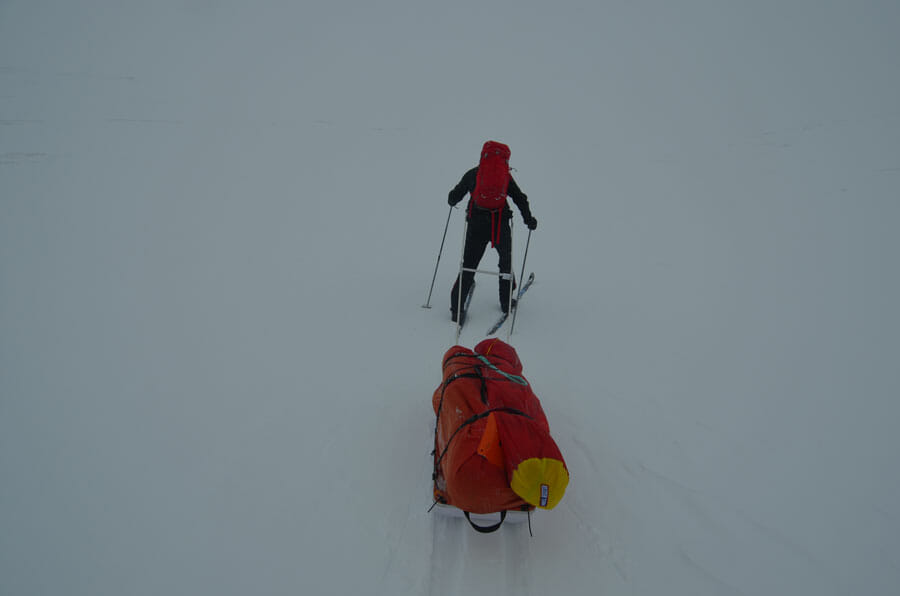 Mangelnde Sicht auf der norwegischen Durchquerung