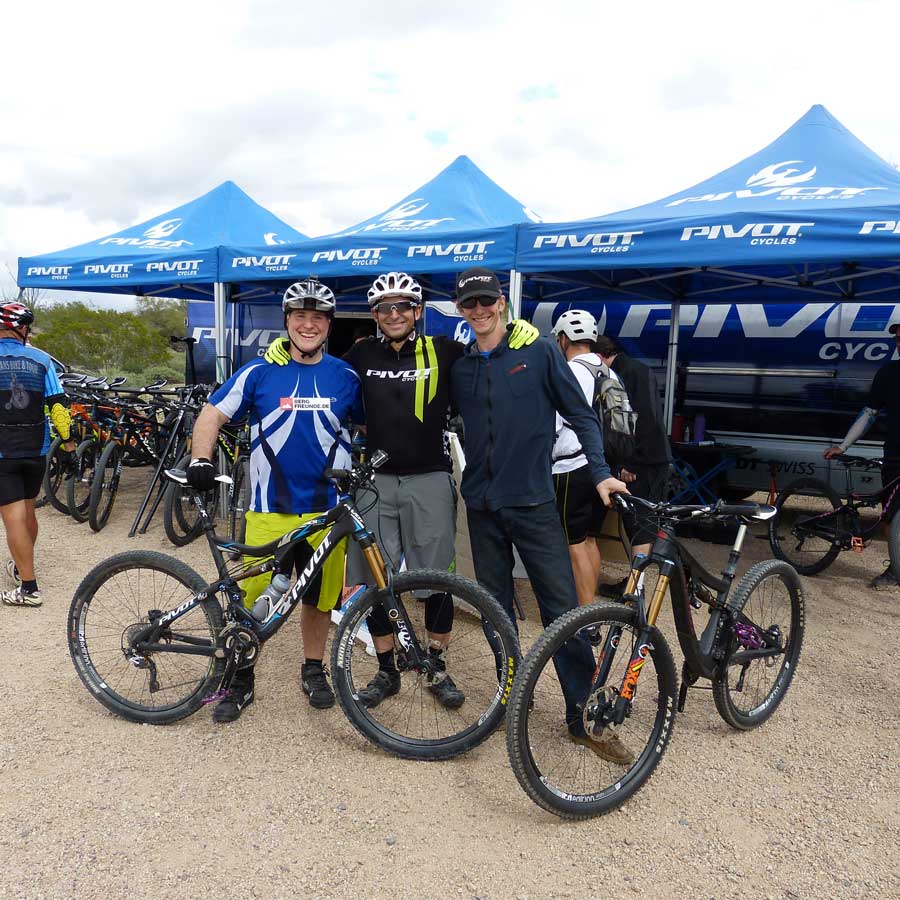 Markus, Chris und Steve beim Pivot Cycles Testevent