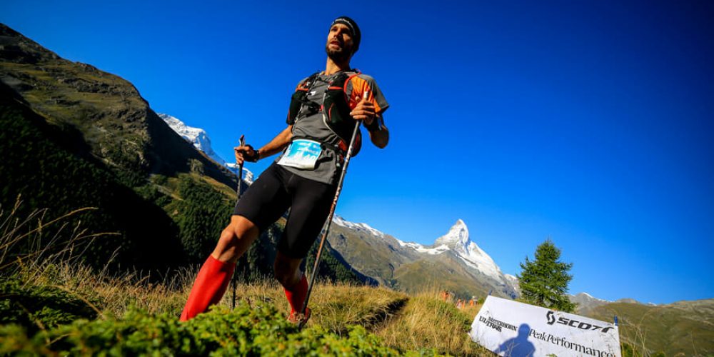 Johannes mit den Leki Trailsticks beim Matterhorn Ultraks