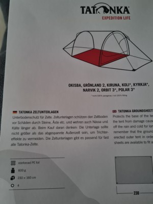 Bild 1 von Gaby zu Tatonka - Zeltunterlage - Zeltunterlage